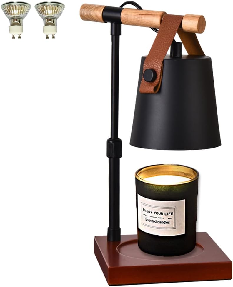 Candles & Holders - Candle Warmer Lamp Aroma Lamp with Adjustable Height, Perfect for Scented Wax Melting - Dimmable Candle Warmer for Yankee Candle Jar & 3 Wicks Candle - No Flame Top-Down Candle Melting.