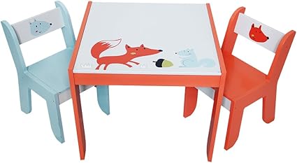 Labebe Meubles Bois Table Enfants Ou Bureau Fille Blanc Renard Pour 1 5 Ans Bebe Filles Et Garcons Meuble Enfant Petit Bureau Enfant Fille Table Et Chaise Enfant Fille Petite Table Enfant Bois Amazon Fr Cuisine