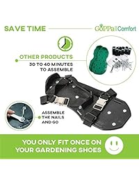 GoPPa   Zapatillas para césped   Comodidad   más fácil de instalar y totalmente montado, solo se ajusta una vez en tus zapatos de jardinería. Listo para airear tu patio, césped y hierba.