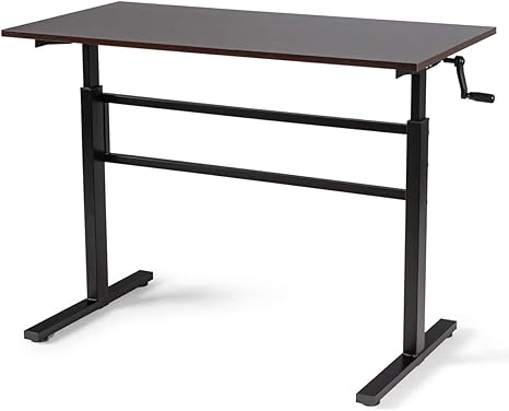 Costway Schreibtisch Arbeitstisch Mit Kurbel Computertisch Hohenverstellbar Stehtisch Fur Arbeitszimmer Zuhause 1x60x75 113cm Amazon De Kuche Haushalt