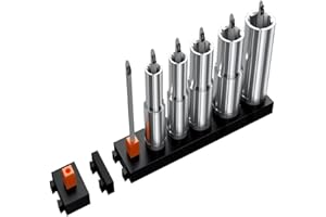 ToolBox Widget Socket Organizer ⅜ Inch Pro Series – Modular Magnetic Socket Holder with Missing Tool Indicator – Size Stems NOT Included - 1 Pack, 12 Organizers