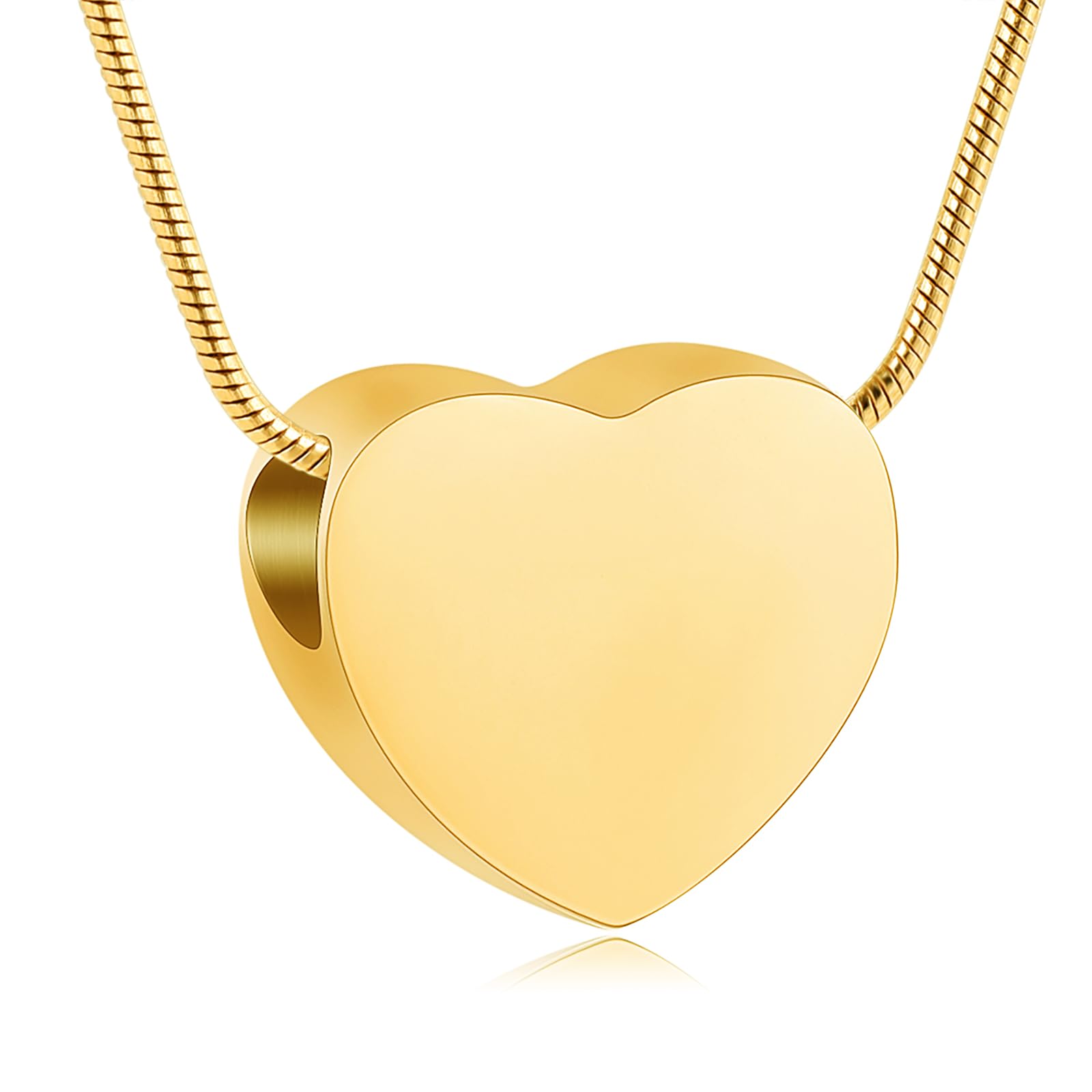 VCCWYQK Cremation Jewelry Neckalce for Ashes - Heart Pendant Memorial Urn Necklace Ashes Holder Stainless Steel Personalized Keepsake (B)