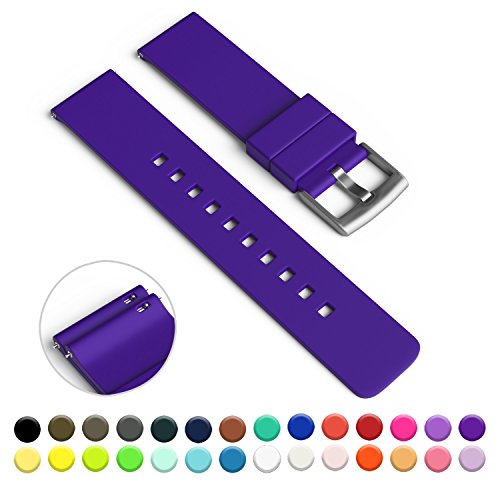 GadgetWraps 22mm Silicone Watch Strap / Band with Quick Release Pins (Medium Purple, 22mm)
