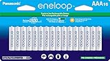 Panasonic BK-4MCCA16FA eneloop AAA 2100 Cycle Ni-MH Pre-Charged Rechargeable Batteries, 16 Pack