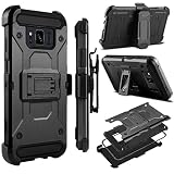 Galaxy S8 Active Case, Zenic Heavy Duty Shockproof Hybrid Full-body Protection Case Cover with Swivel Belt Clip and Kickstand for Samsung Galaxy S8 Active (Black)
