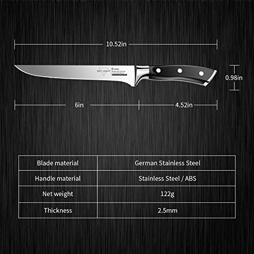 image for SKY LIGHT Boning Knife, Flexible Fillet Knives 6 inch for Meat Fish Po