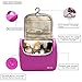 KIPOZI Hanging Toiletry Bag for Men & Women, Waterproof Toiletry Organizer For Travels, Travel Shower Bag with Mesh Pockets & Sturdy Hook (Fushcia)