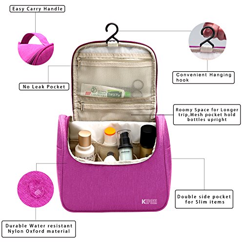 KIPOZI Hanging Toiletry Bag for Men & Women, Waterproof Toiletry