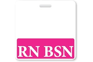 RN BSN Badge Buddy - Horizontal- Heavy Duty Spill Proof & Tear Resistant Cards - 2 Sided - Quick Role Identifier ID Buddy for BSN Registered Nurses - USA Printed by Specialist ID (Hot Pink)