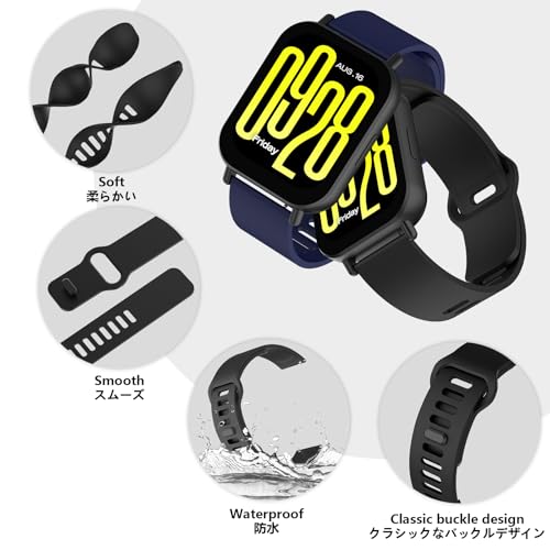 Bigqin 3 Piezas Correa Compatible con Xiaomi Redmi Watch 5 Active/Lite, Pulsera de Silicona Suave Reemplazo Deportiva Respirable Reloj Banda Compatible con HUAWEI Watch GT 5/4 46mm, 5.5"-8.7"