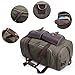 SUVOM Canvas Duffle Bag Leather Weekend Bag Carry On Travel Tote Duffel Weekender Luggage Oversized Holdalls Handbag for Men and Women with Padded Shoulder Strap(Army Green)