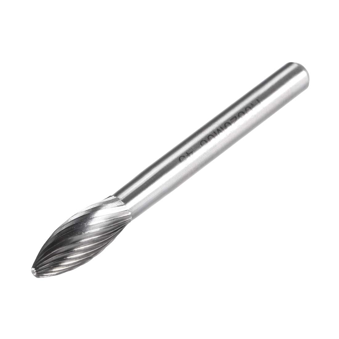 sourcing map Tungsten Carbide Rotary Files 1/4" Shank, Single Cut Flame Shape Rotary Tool 8mm Dia, for Die Grinder Drill Bit Alloy Steel Hard Metal Carving Polishing Model Engineering