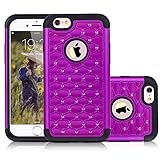 iPhone 6 Plus Case, NOVT Bling Shockproof iPhone 6/6S Plus Case Cover 5.5 Inch Anti-Scratch Durable Dual Layer Hard Plastic Phone Case with Soft Rubber Protection for iPhone 6 6S Plus (Purple)