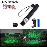 Verkioa Tactical Green Hunting Rifle Scope Sight Laser Pen, Demo Remote Pen Pointer Projector Travel Outdoor Flashlight, LED Interactive Baton Funny Laser Toy