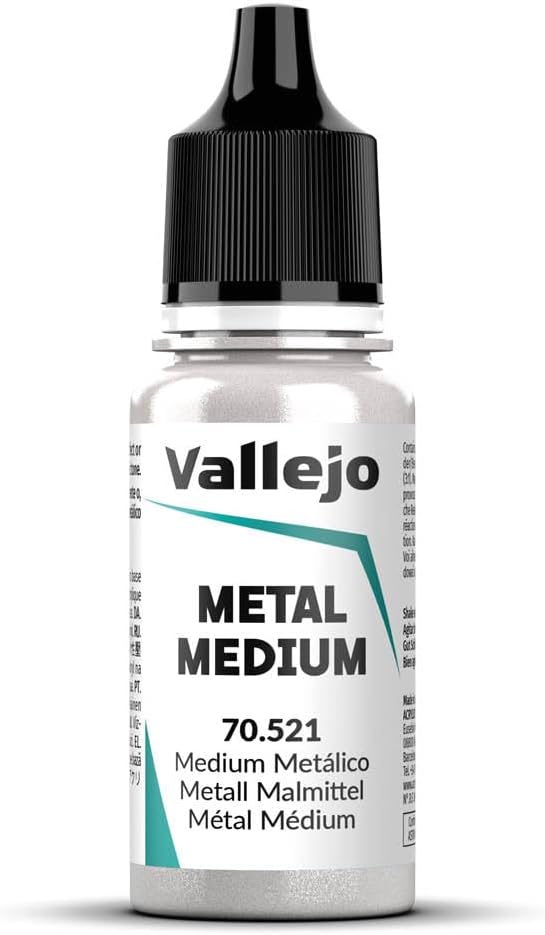 Vallejo Model Color Metal Medium Paint 17ml Waterbased Acrylic Eyedropper