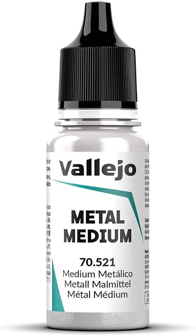 Vallejo Model Color Metal Medium Paint 17ml Waterbased Acrylic Eyedropper