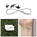 Tattify Bird Infinity Sign Temporary Tattoo - Continuum (Set of 2) - Other Styles Available - Fashionable Temporary Tattoos
