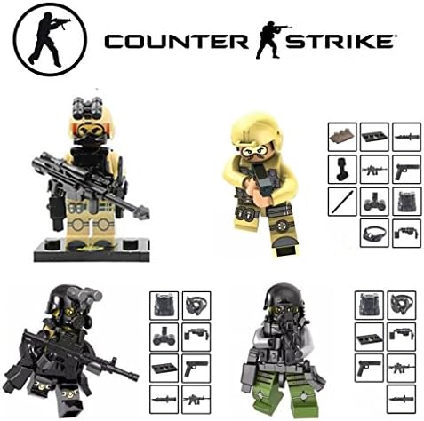 12pcs Policeman Soldier Special Force Figures with Weapons Accessories Toys Building Blocks 100% Compatible Army Mini Figures SWAT Team