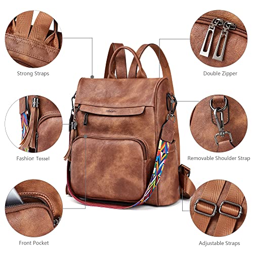 Shrrie Backpack Purse for Women PU Leather AntiTheft Travel Backpack Purse Fashion Ladies