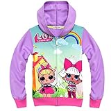 zaring Girls Zip Hoodie Sweatshirt Children Coat Cartoon Jacket Outwear Doll Surprise