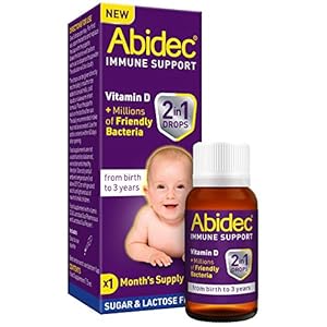 Abidec Immune Support* – 2-in-1 Drops – Vitamin D + Millions of Live Bacteria – Food Supplement for Babies from Birth to…