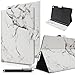 iPad Air 2 Case, HAOCOO Stylish Art Printed PU Leather Stand Protective Case with Card Slots for Apple iPad Air 2 Cover - Flip Folio Case Cover for iPad Air 2 (White Marble)