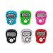 Finger Counter, 5 Digital Electronic Handheld Tally Counter Clicker with Flash Bling Design and Case - 6 Pcs