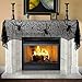 Unomor Halloween Decorations 25 x 121 inch/65 X 308cm Jumbo Black Lace Spiderweb Fireplace Mantle Scarf Cover Halloween Party Supplies for Door, Table, Stairs, Garden Fence