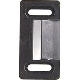 Lippert RV Entry Screen Door Frame Striker, 2.20" x 1.125" Radius Outside Strike Latch Tie Plate, Durable Plastic Construction - 198287, Black