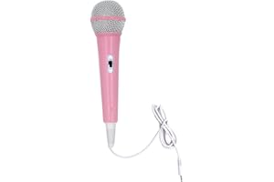 EKDJKK Wired Microphone, Portable Wired Dynamic Microphone 3.5mm Jack Lightweight No Battery Singing Mechine Home Wired Handheld Microphone for Kids (Pink)