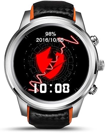 LEMFO LEM5 Smart Watch Phone Android 5.1 MTK6580 Quad Core 1GB+8GB Pedometer Heart Rate Monitor Smartwatch for Android IOS Phone(Silver)