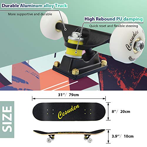 ANDRIMAX Skateboards for Beginners Kids Boys Girls