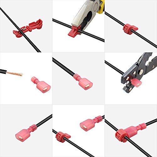 120 PCS T-Tap Wire Electrical Splice Connectors, SIM&NAT Nylon Fully Insulated Male Spade Quick Disconnects Assortment