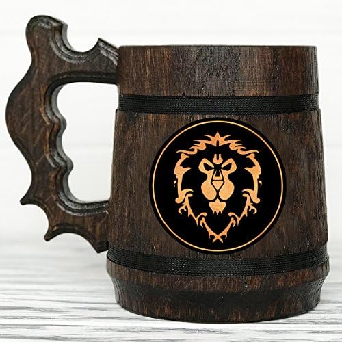 Alliance Mug. World Of Warcraft Mug. Personalized Alliance Gift. Custom WOW Gift. Gamer Gift. World Of Warcraft Gifts Custom Beer Steins Wooden Beer Tankard #68/0.6L/22 ounces
