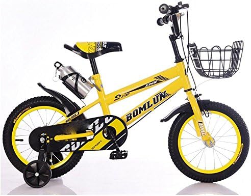 Sunnygirls Boy's Bikes and Girl's Bikes with training wheels Gifts for children (Yellow, 14inch)