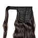 Wrap Around Synthetic Ponytail One Piece Heat Resistant Magic Paste Pony Tail Long Wavy Curly Soft Silky for Women Lady Girls 17'' / 17 inch (dark brown)