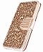 Galaxy S7 Wallet case, FLYEE Handcraft Luxury Bling Rhinestone Wallet Case Ultrathin Magnetic Kickstand Crystal Leather Book Cover for Samsung Galaxy S7 5.1 inch (Magic-Rose Gold)