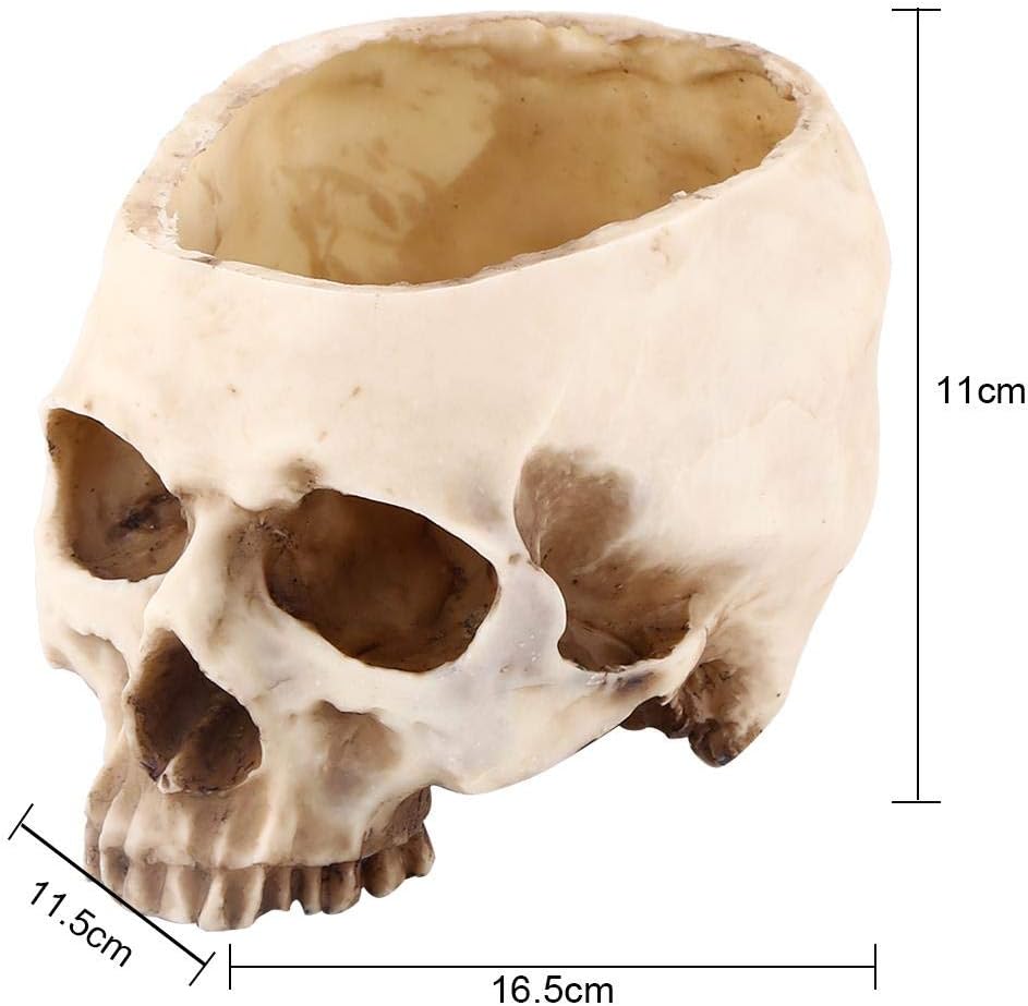 TOPINCN Modern Resin Skull Shaped Head Design Flower Pot Planter Container Decoration Large Flower Pot for Home Office Desk - Image 3