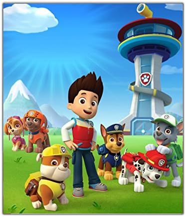 Farrm Custom Paw Patrol Fleece Oversize Royal Plush Throw Blanket Size 50 X 60 Inch