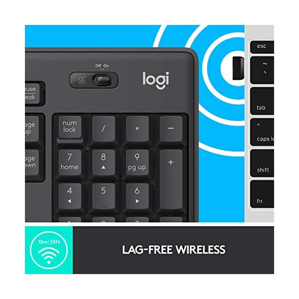 Logitech-MK295-Wireless-Mouse-Keyboard-Combo--SilentTouch-Tech-Full-Numpad-Advanced-Optical-Tracking-Nano-USB-Receiver-Lag-Free-Wireless-90-Less-Noise-QWERTY-UK-English-Layout-Grey Logitech MK295 Silent Wireless Mouse & Keyboard Combo with SilentTouch Technology, Full Numpad, Advanced Optical…