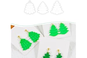 Xaekicr Christmas Tree Polymer Clay Cutters – 3 Style Clay Cutters for Holiday Earrings, Christmas Clay Tools for Polymer Clay Jewelry and Crafts