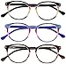 Reading Glasses Set of 3 Quality Spring Hinge Womens Readers Stylish Striped Glasses for Reading +1.75