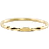 LOTUS STONE JEWELRY Skinny Stacking Rings with Hammered Dimple, Handmade Hammered Stacking Band