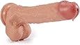 9.5" G-spot Ejaculating Dildo, Realistic Squiring Male Erection Penis with Strong Suction Cup, Fondlove Large Thick Cock Anal Strap on Dildo Easy Insertable Sex Toy for Lesbian and Couple