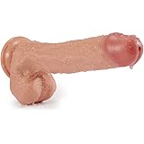 9.5" G-spot Ejaculating Dildo, Realistic Squiring Male Erection Penis with Strong Suction Cup, Fondlove Large Thick Cock Anal