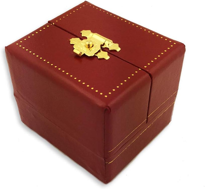 World Faith Jewelry Box Red Box - Cartier Style Red Faux Leather Jewelry Box - Perfect for Crosses Eggs and Etc. 2 Inches Tall