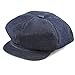 The Hat Depot 100% Cotton Plain Blank 6 Panel Newsboy Gatsby Apple Cabbie Cap Hat Made in USA (Denim)