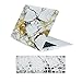 TopCase 2 in 1 Air 13-Inch White/Gold Marble Rubberized Hard Case and Keyboard Cover for MacBook Air 13