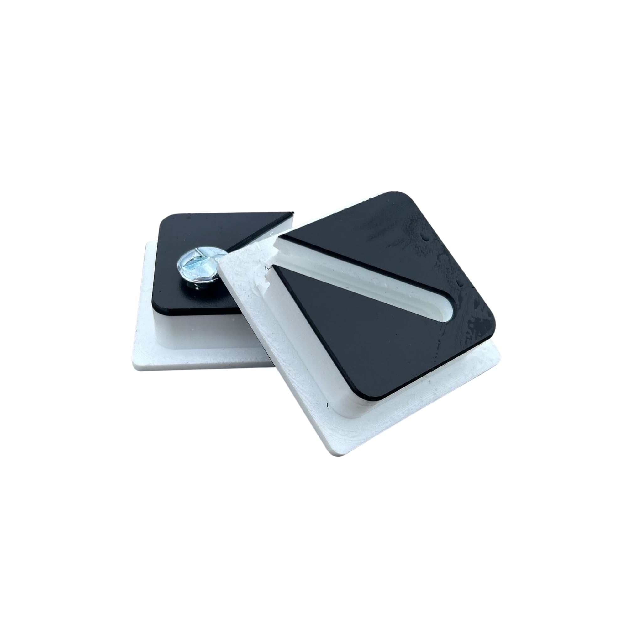 Photo 1 of REFLECTIVE SOLUTIONS - Chain Link Fence Sign Mounting Brackets - 2 Pack - Black/White - Tamperproof Metal Sign Bracket - Secure Your Fence Signs with Fence Sign Holder Bracket - Sign Mount Bracket