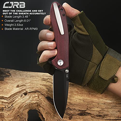 CJRB CUTLERY Pocket Knife Scoria (J1920) ARRPM9 Powder Steel Black PVD
